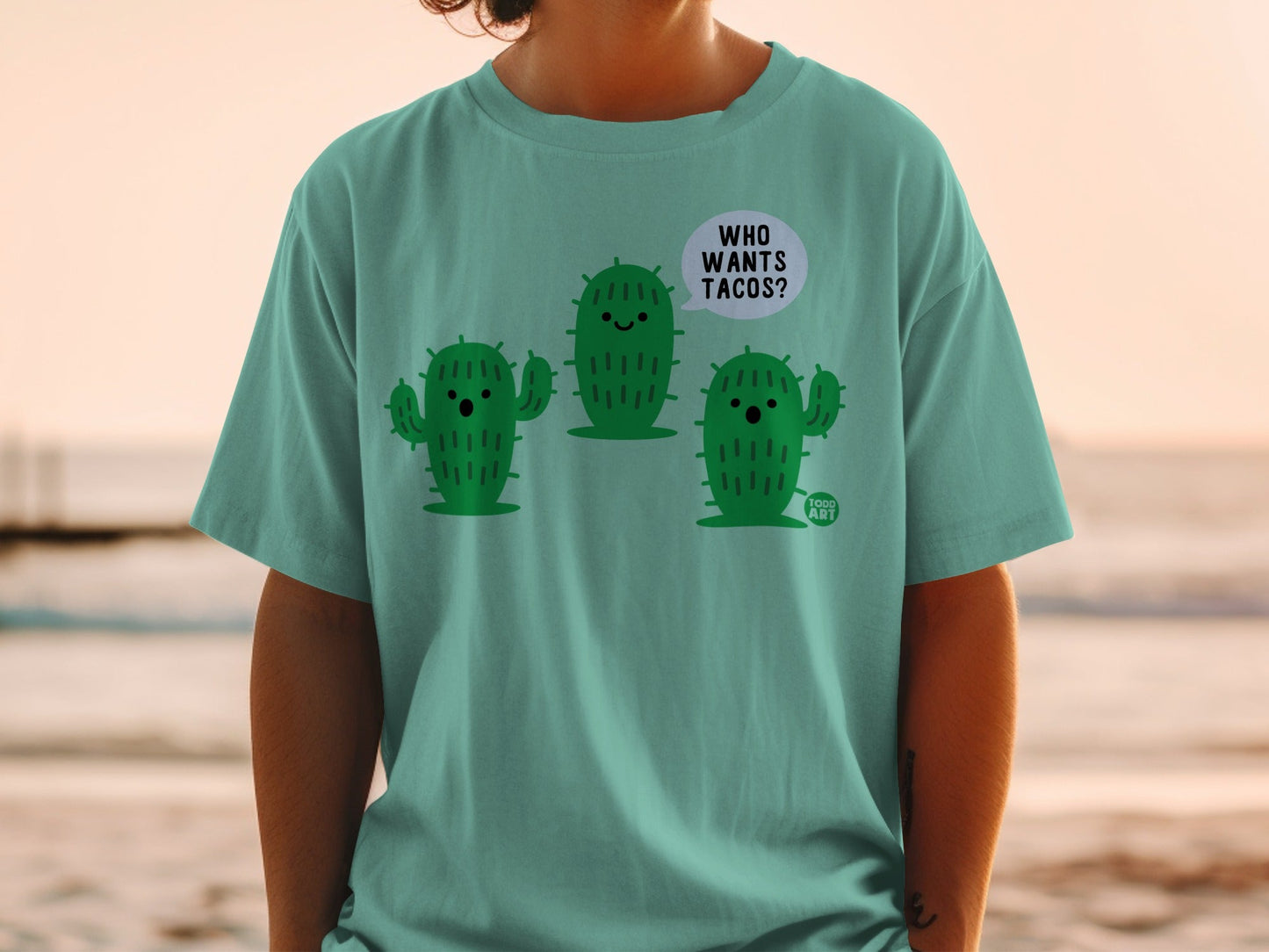 Who Wants Tacos Cactus Graphic Tee shirt