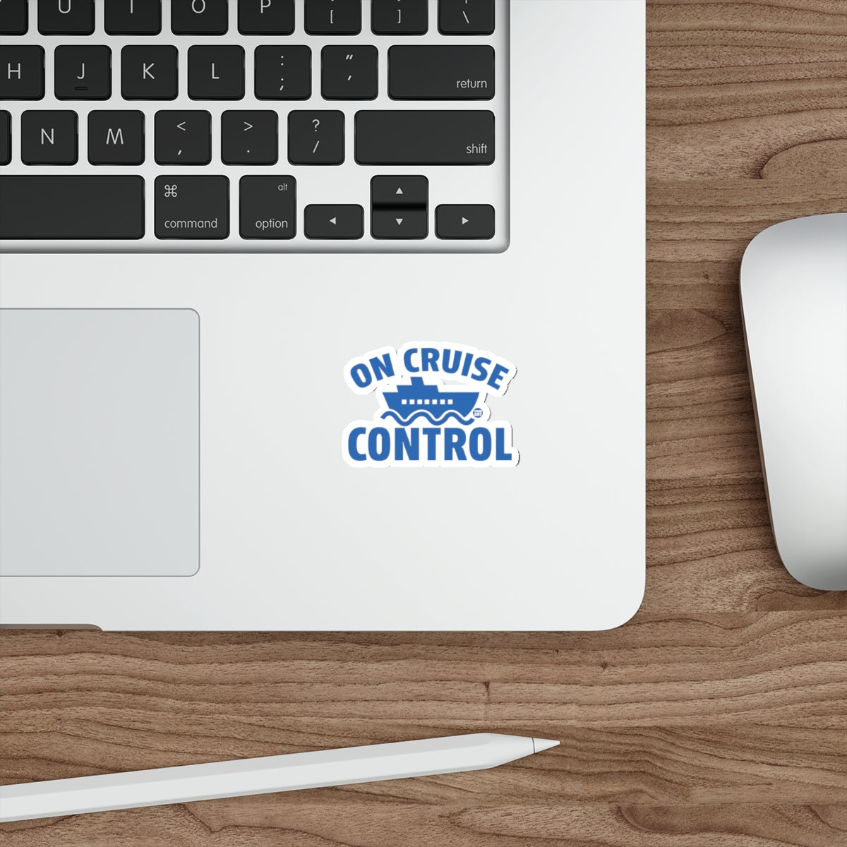 ON CRUISE CONTROL ship waves funny sticker 