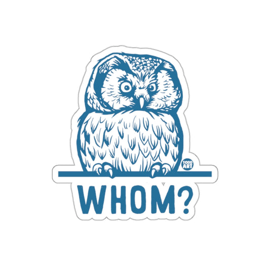 Blue Owl WHOM Question By Todd Art Funny Animal sticker