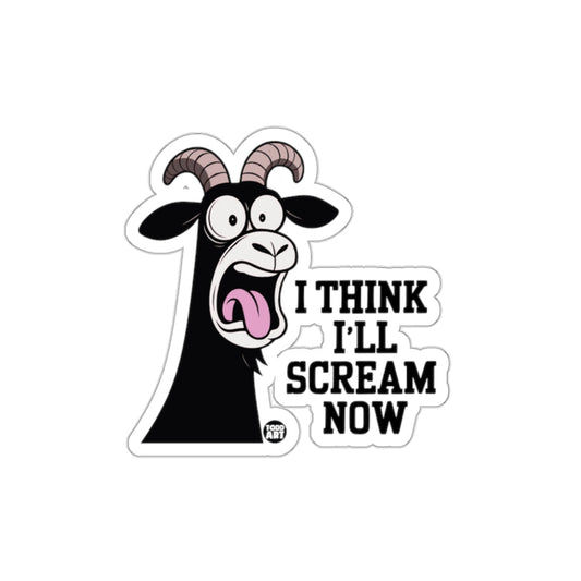 I Think I'll Scream Now Funny Cartoon Goat Sticker