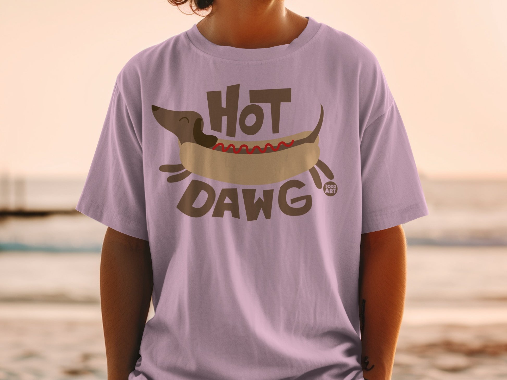 Hot Dawg Graphic Tee with Fun Cartoon Design