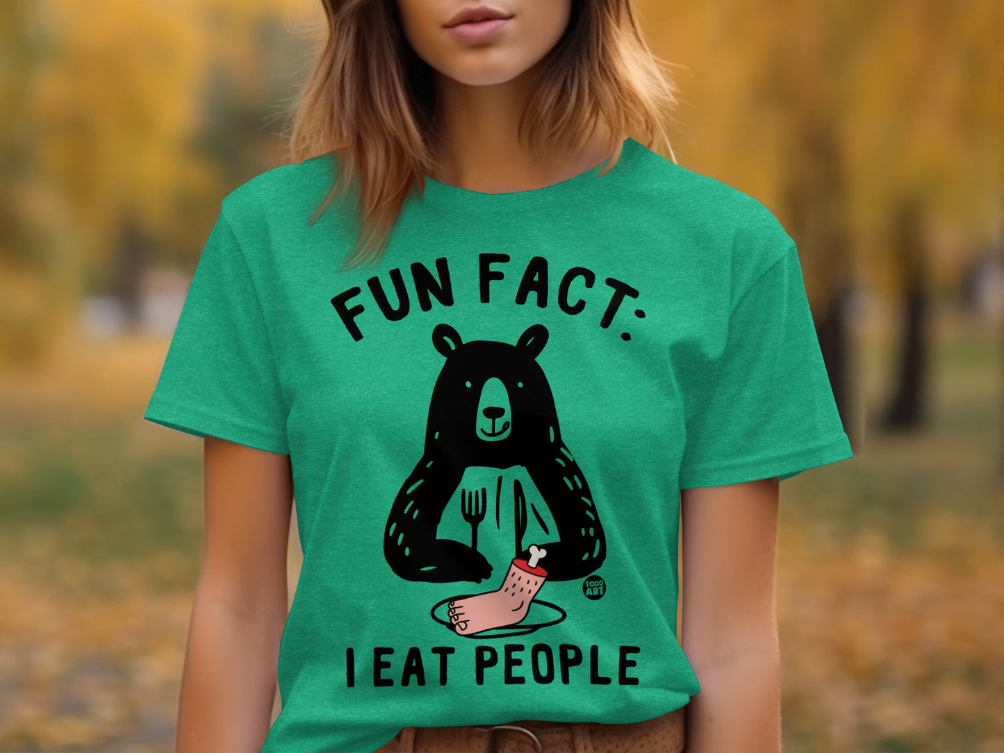 Fun Fact I Eat People Bear Graphic T-Shirt