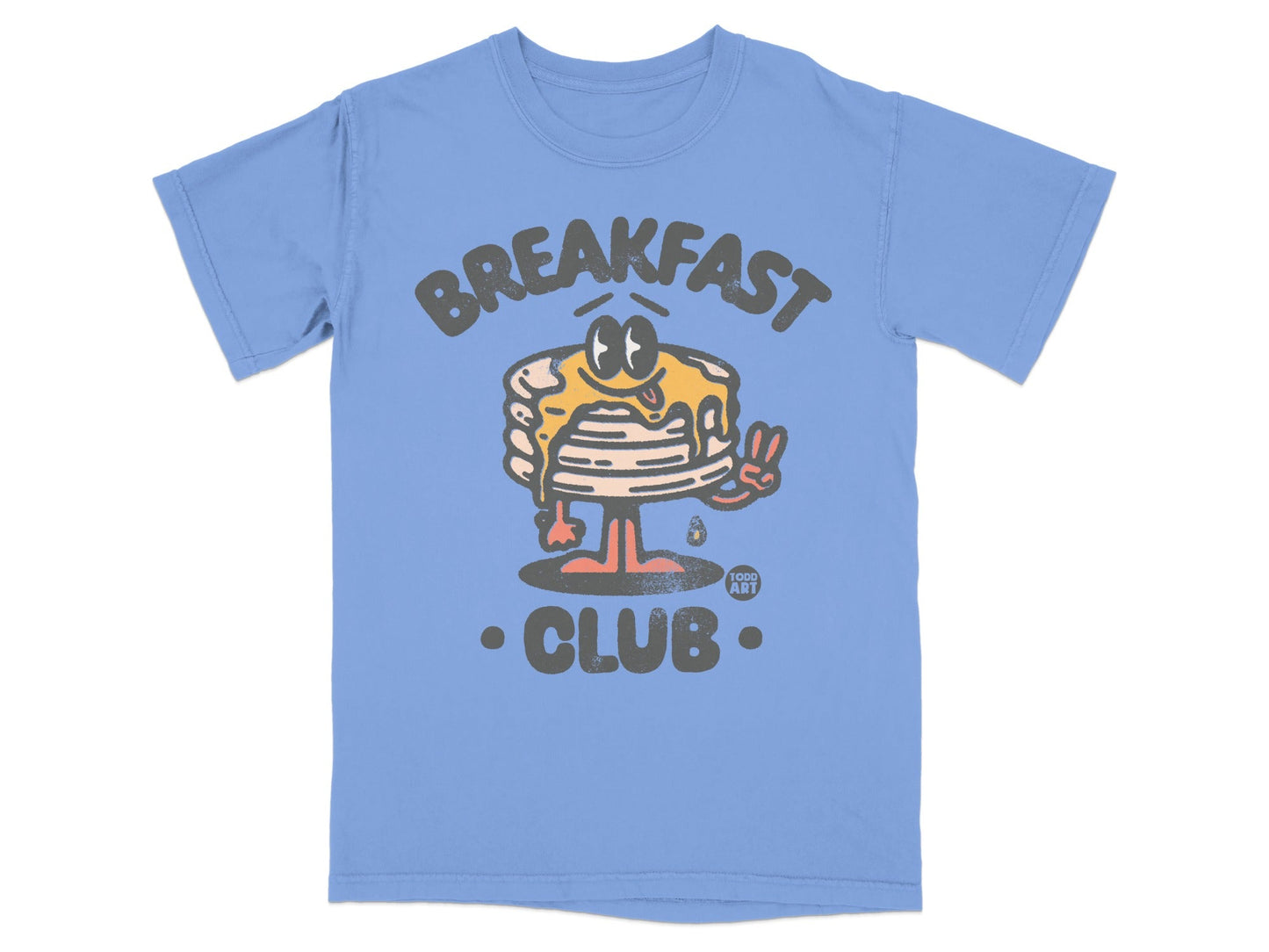 Breakfast Club Graphic Artwork on Blue T-Shirt Product