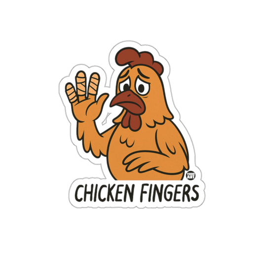 Funny Chicken Fingers Cartoon Sticker Design Product