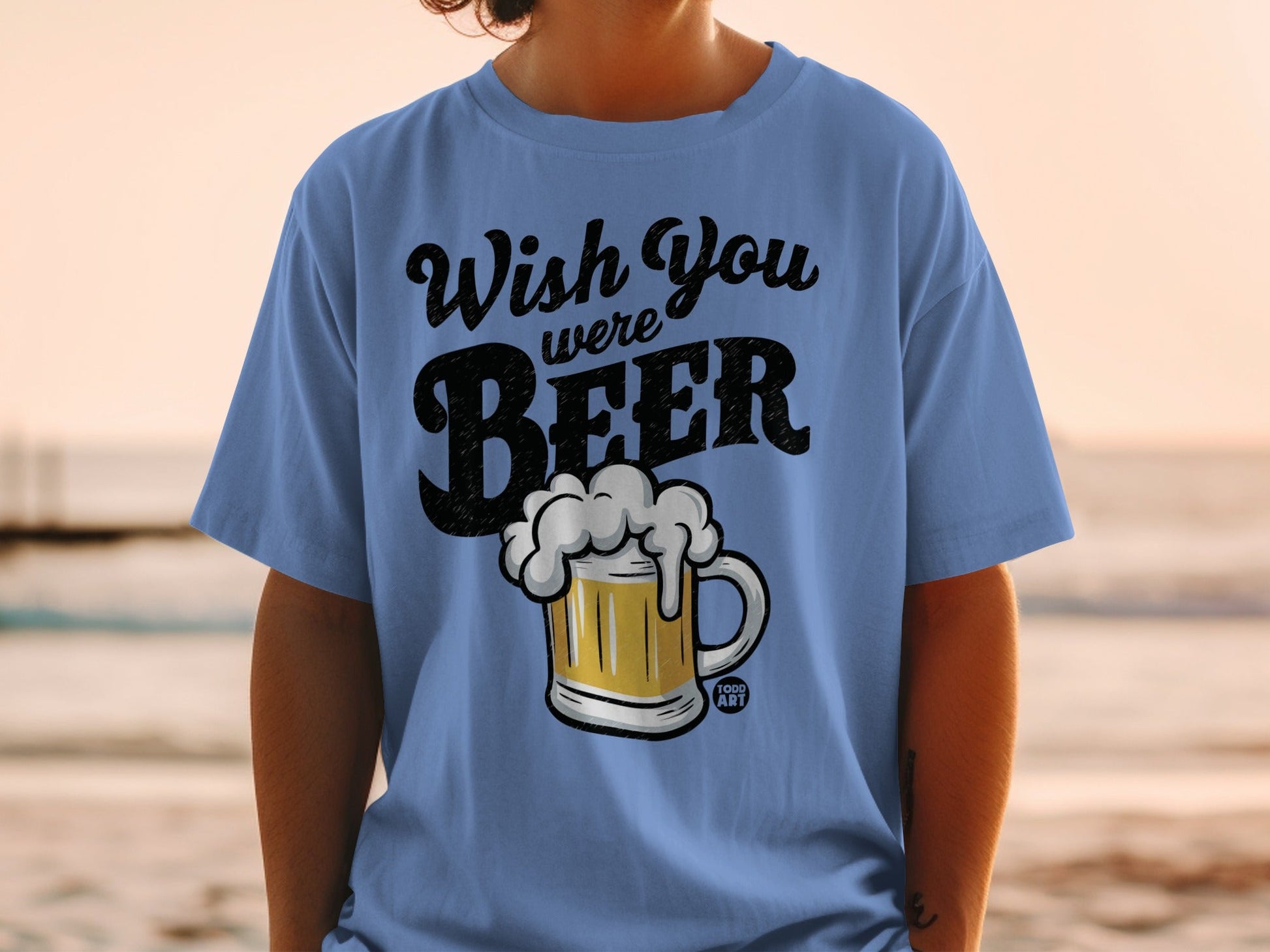 Wish You Were Beer Funny Graphic T-Shirt