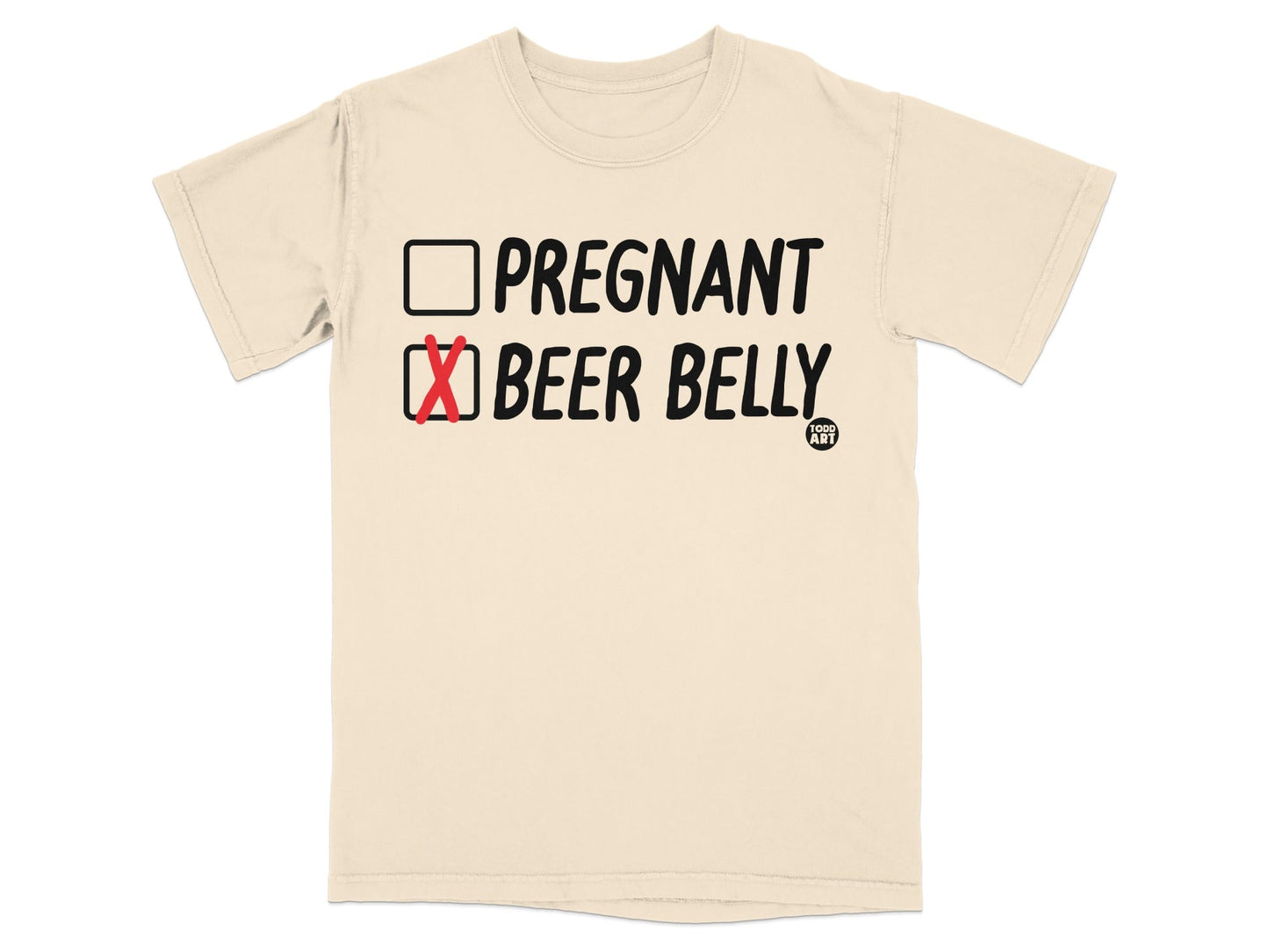 Pregnant Checkbox Beer Belly Humor T-Shirt