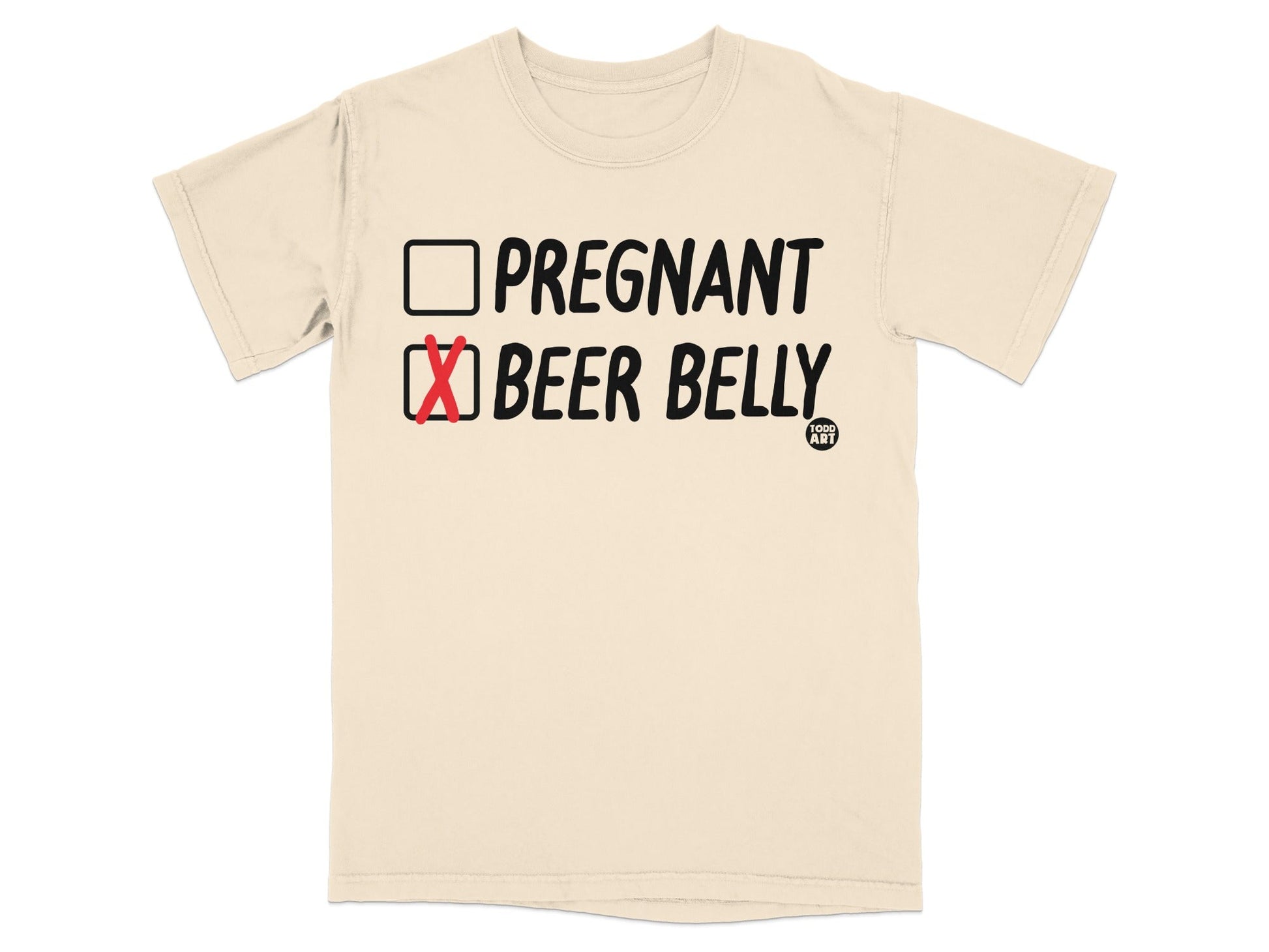 Pregnant Checkbox Beer Belly Humor T-Shirt