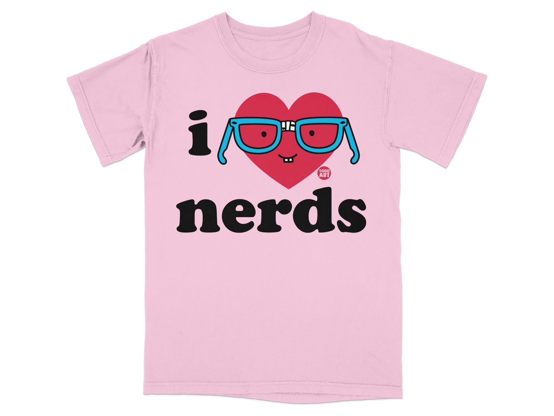 Cute Pink I Heart Nerds Graphic Tee Shirt