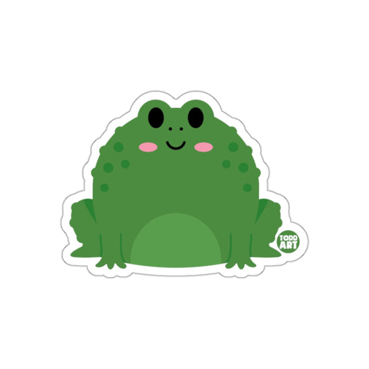 Cute Green Frog with Blush Cheeks Sticker Product