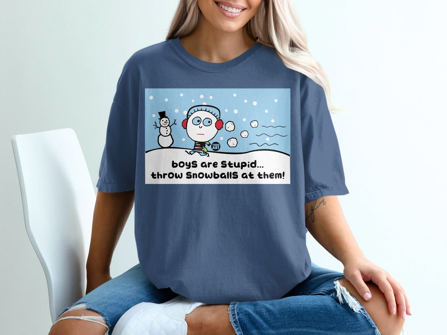 Boys Are Stupid Throw Snowballs at Them T-Shirt