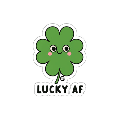 Cute Lucky AF Clover With Smiling Face Sticker