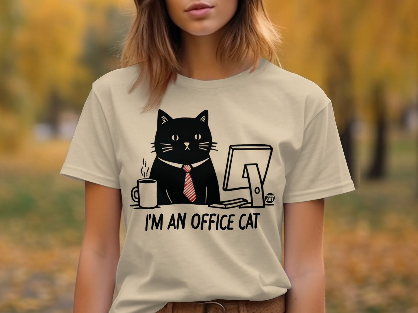 I'm An Office Cat Fun Graphic Tee for Cat Lovers