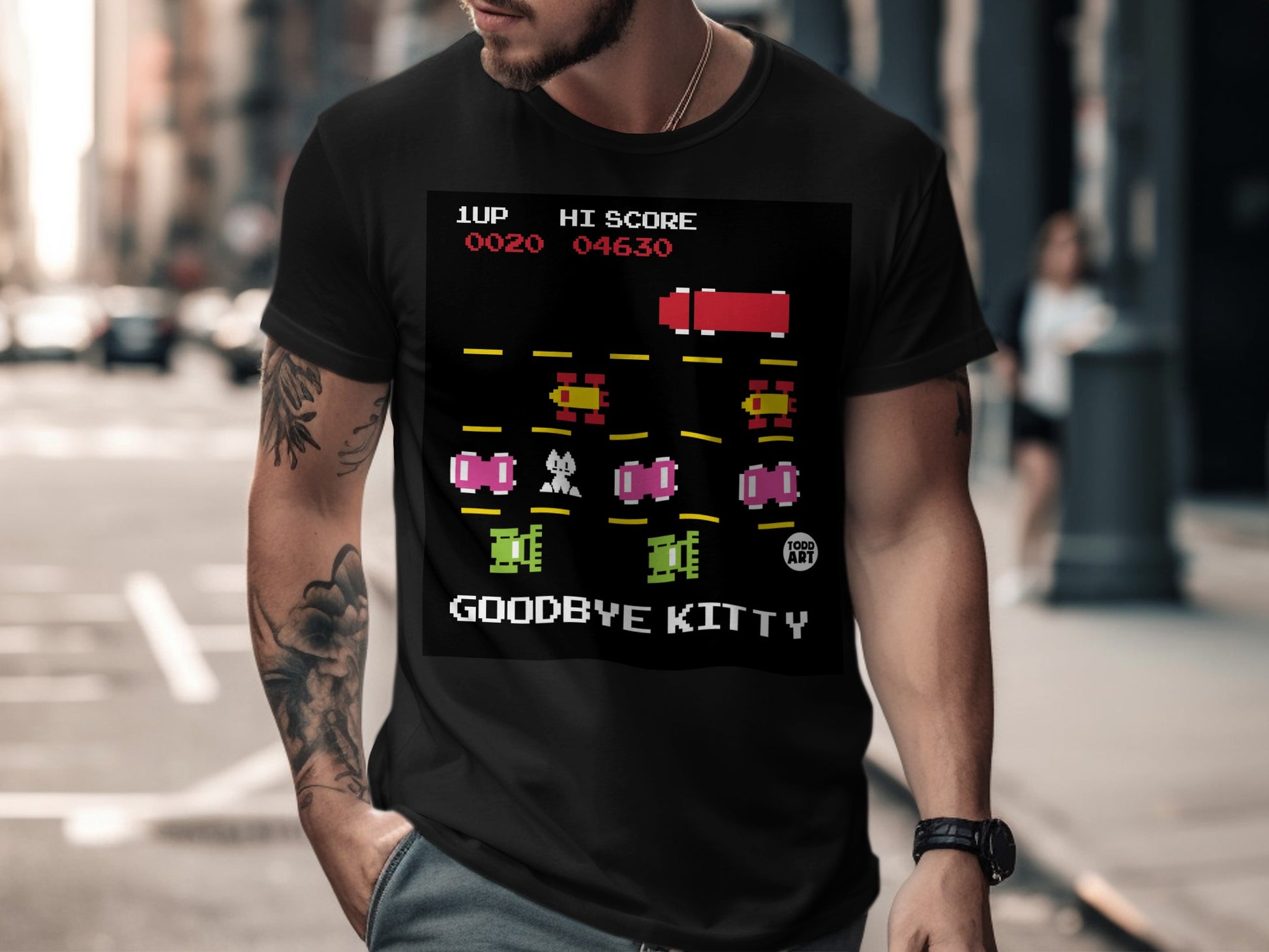 Retro Gamer Goodbye Kitty High Score T-Shirt