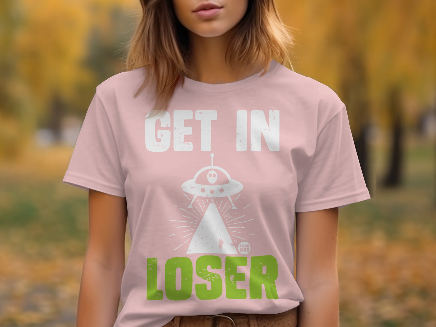 Get In Loser UFO Alien Graphic Tee Shirt Product