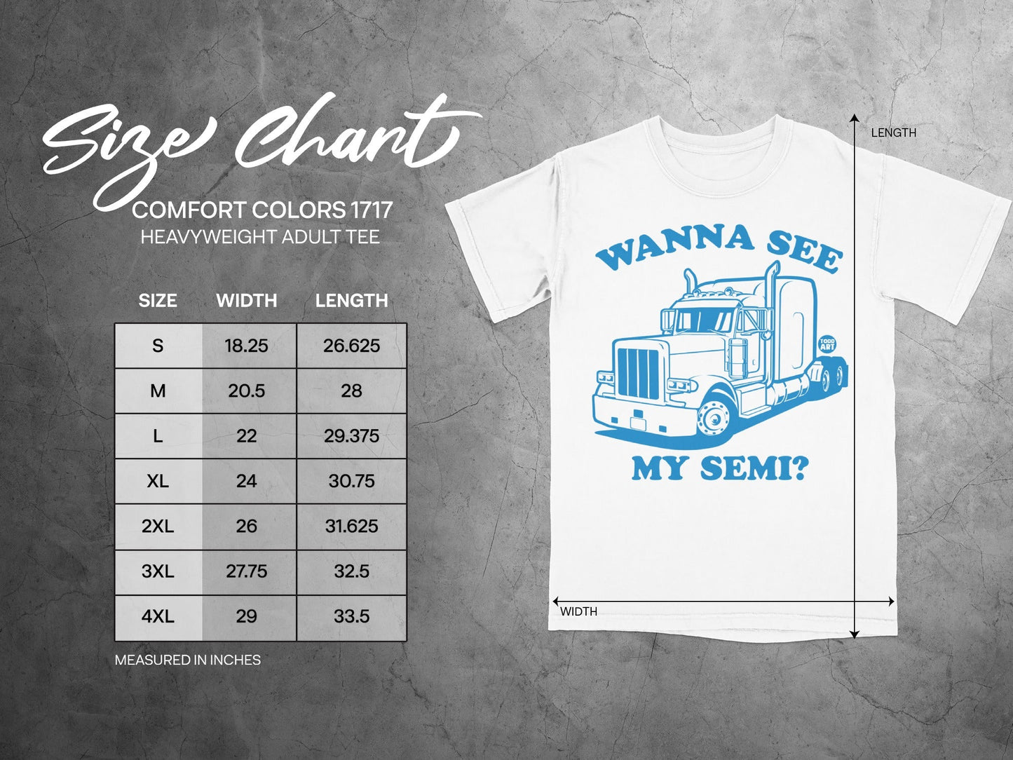 Wanna See My Semi? Heavyweight Adult Tee