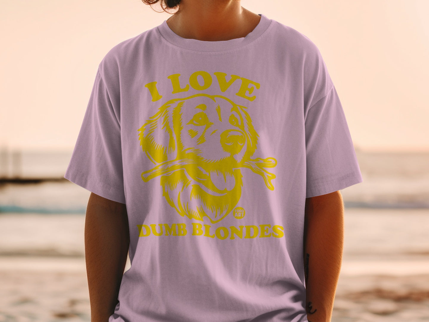 I Love Dumb Blondes Funny Dog Graphic T-Shirt