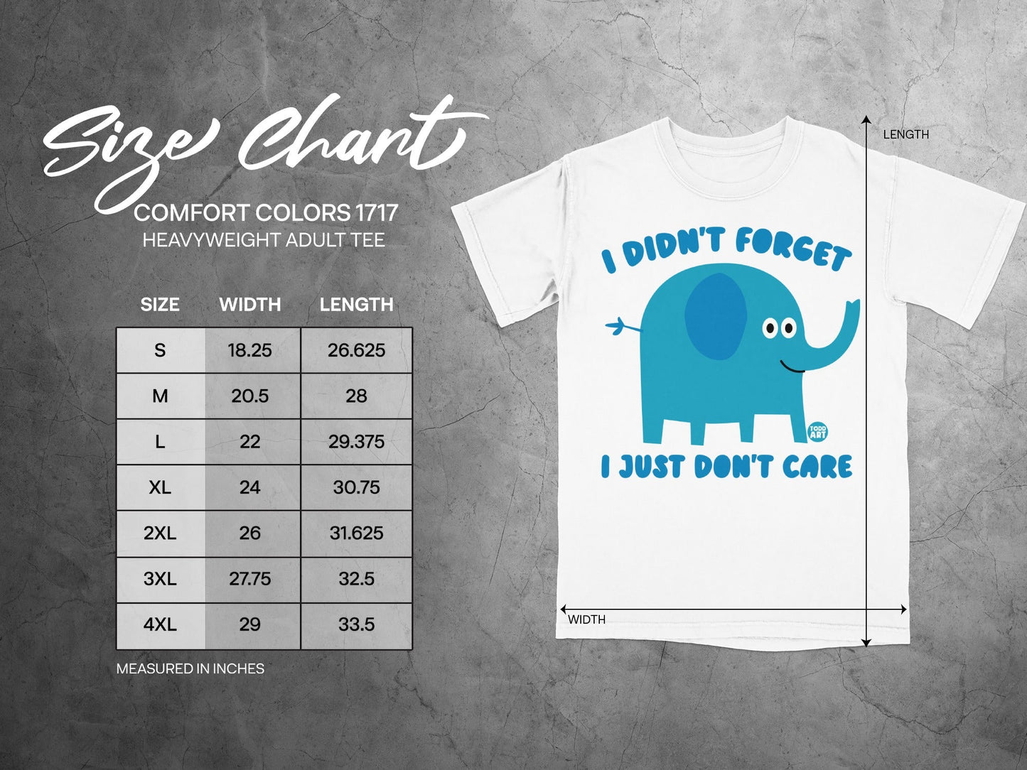 I Didn't Forget I Just Don't Care Elephant T-Shirt