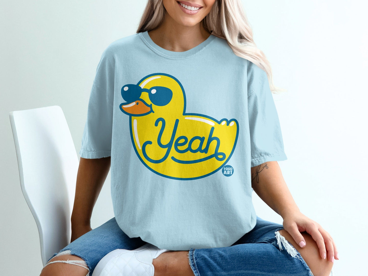 Yeah Sunglasses Yellow Duck Graphic T-Shirt