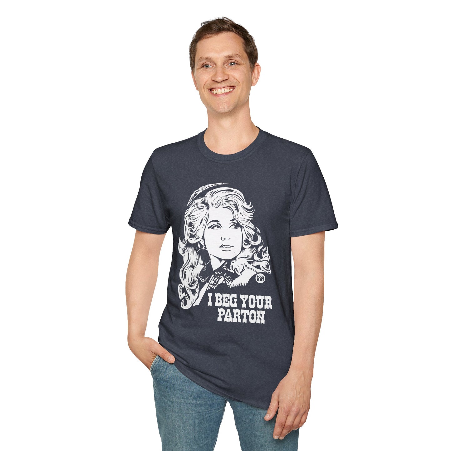 Dolly Parton Portrait T-Shirt — “I Beg Your Parton” Retro Country Graphic Tee