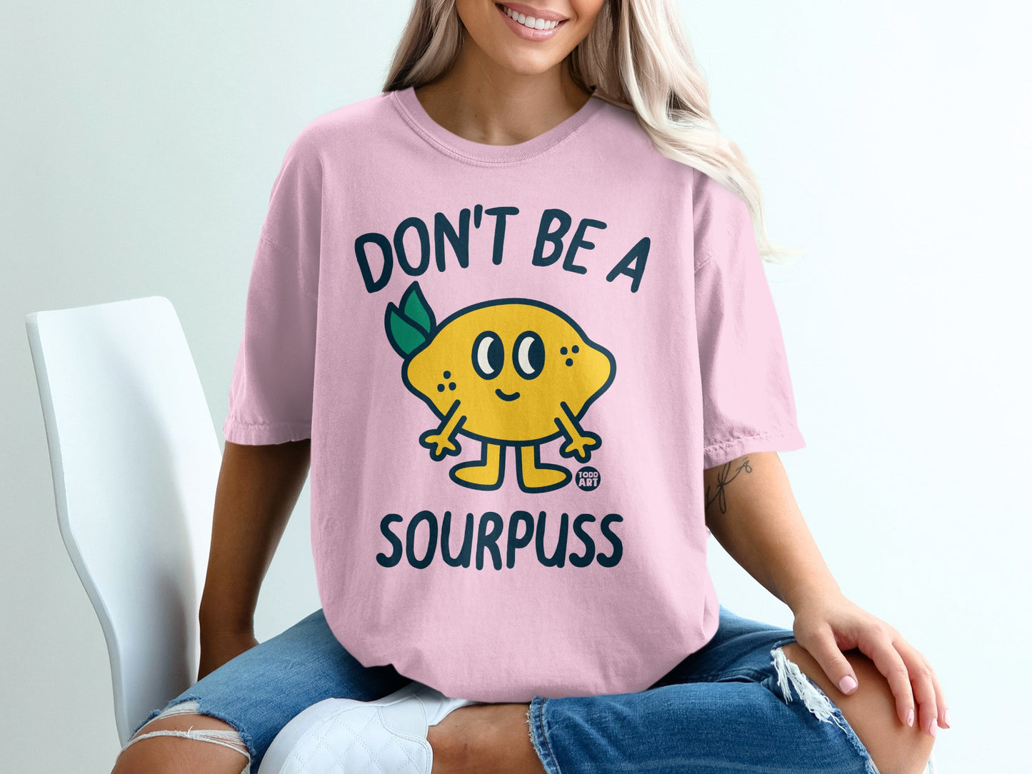 DON'T BE A SOURPUSS Funny Lemon Graphic T-shirt product type