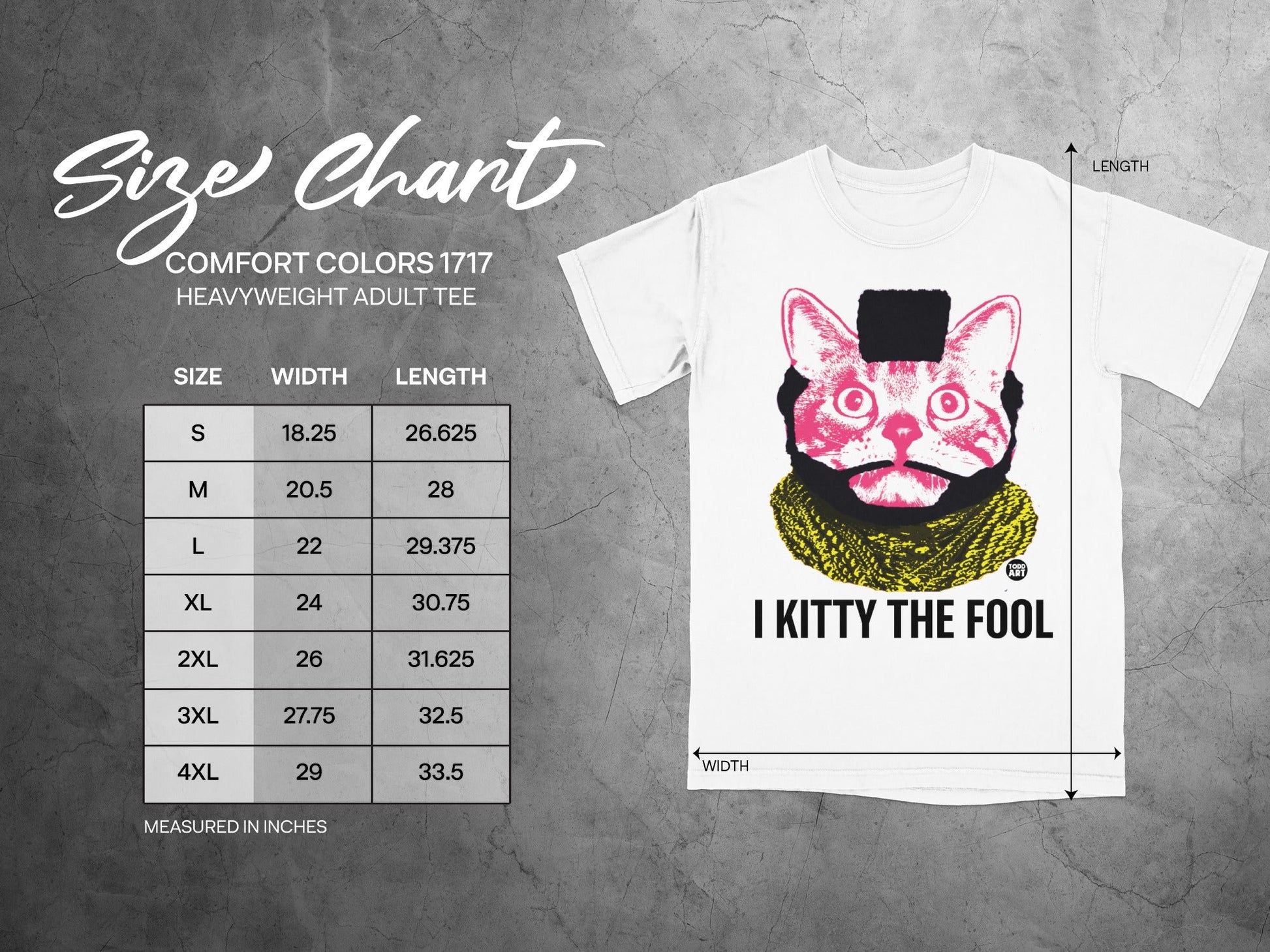 I KITTY THE FOOL Heavyweight Adult Tee