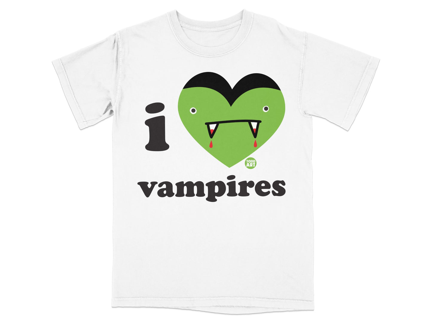 I Love Vampires Graphic T-shirt Halloween Design Tee