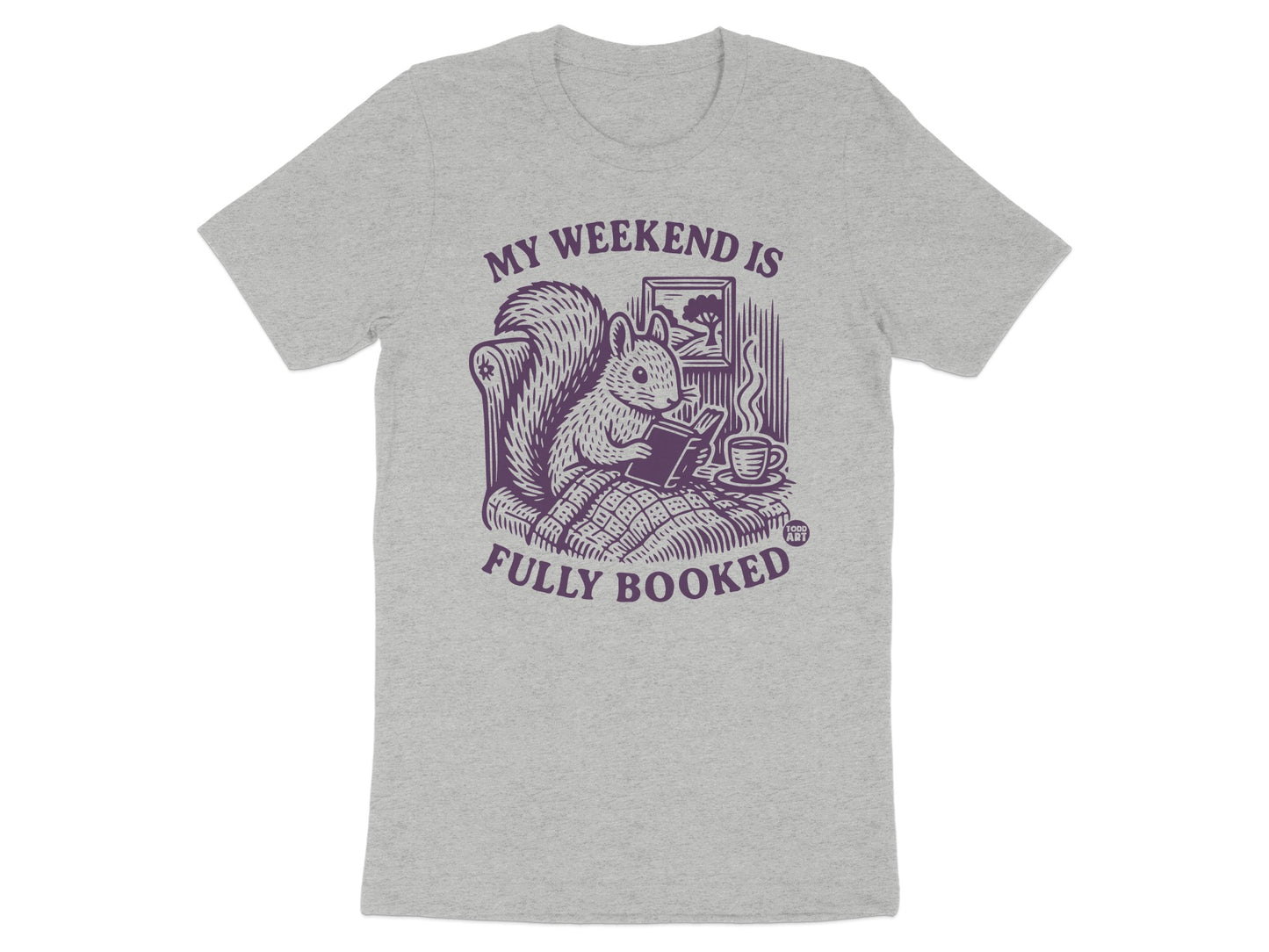 My Weekend Is Fully Booked Squirrel Reading Shirt