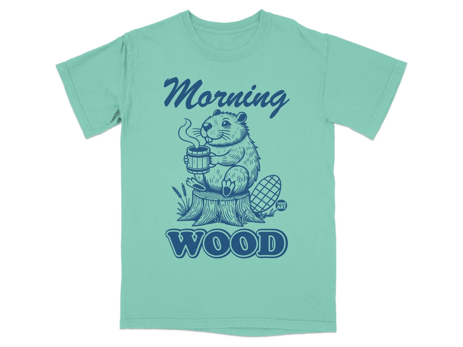 Morning Wood Beaver with Coffee T-Shirt Product