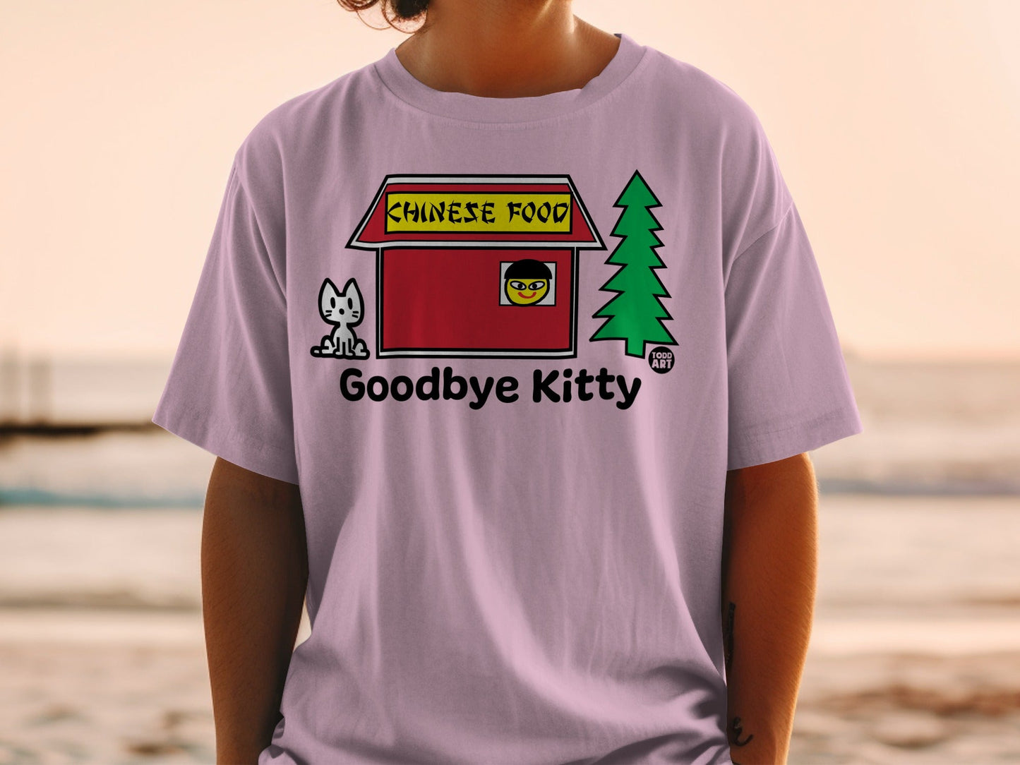 Goodbye Kitty Chinese Food Graphic T-Shirt