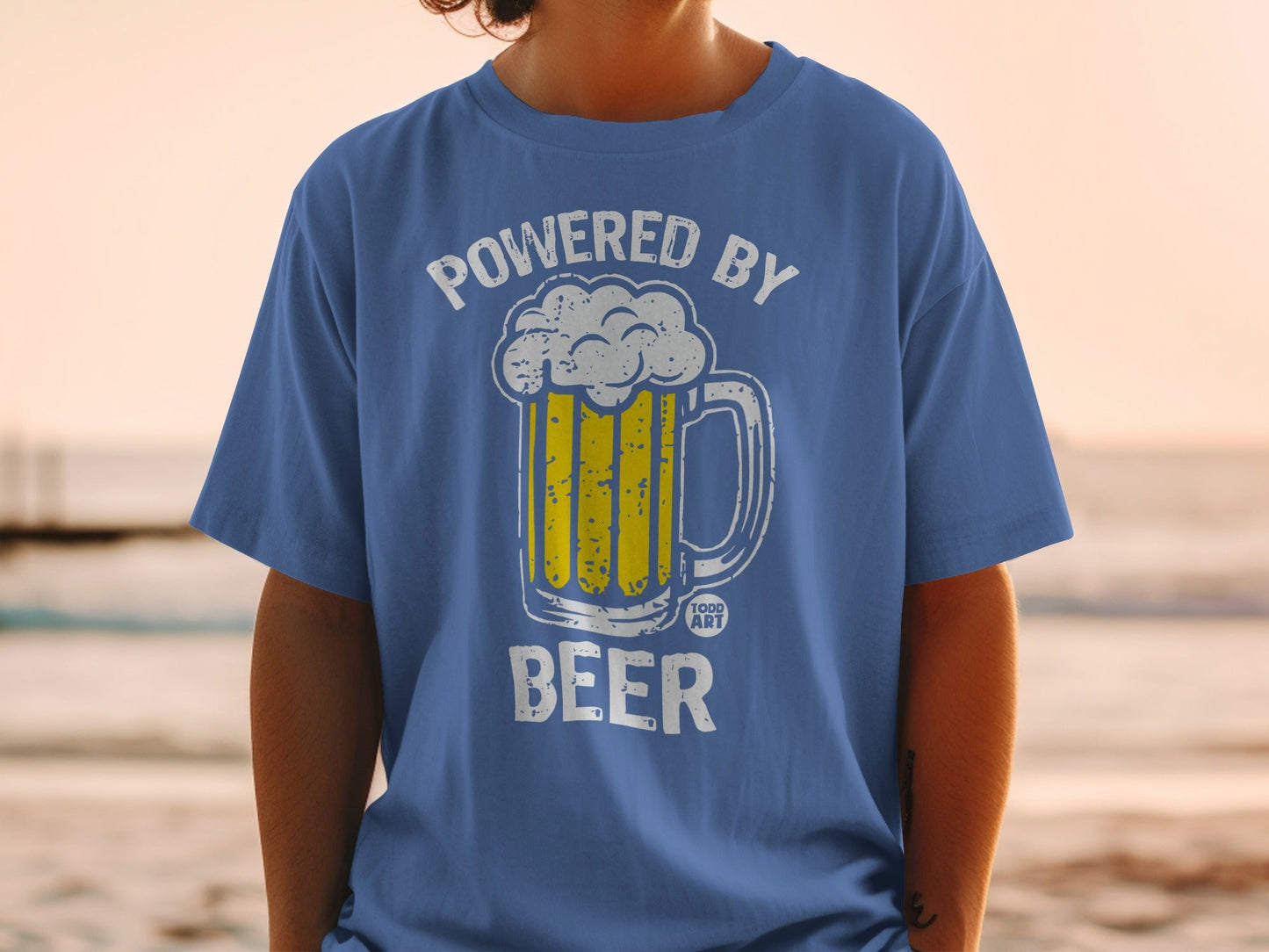 Powered by Beer Todd Art Graphic T-Shirt Product