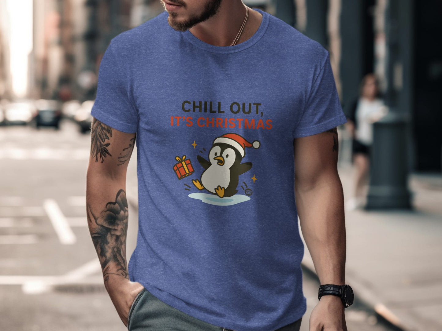 Chill Out It's Christmas Penguin Holiday T-Shirt