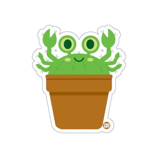 Smiling Monster Cactus in Brown Pot Sticker