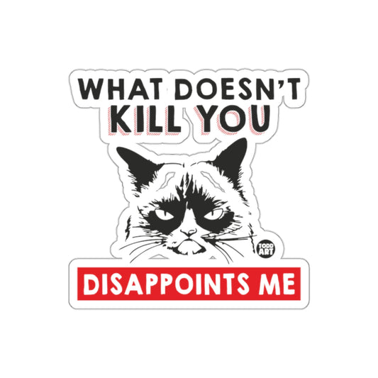 What Doesn't Kill You Disappoints Me Cat Sticker