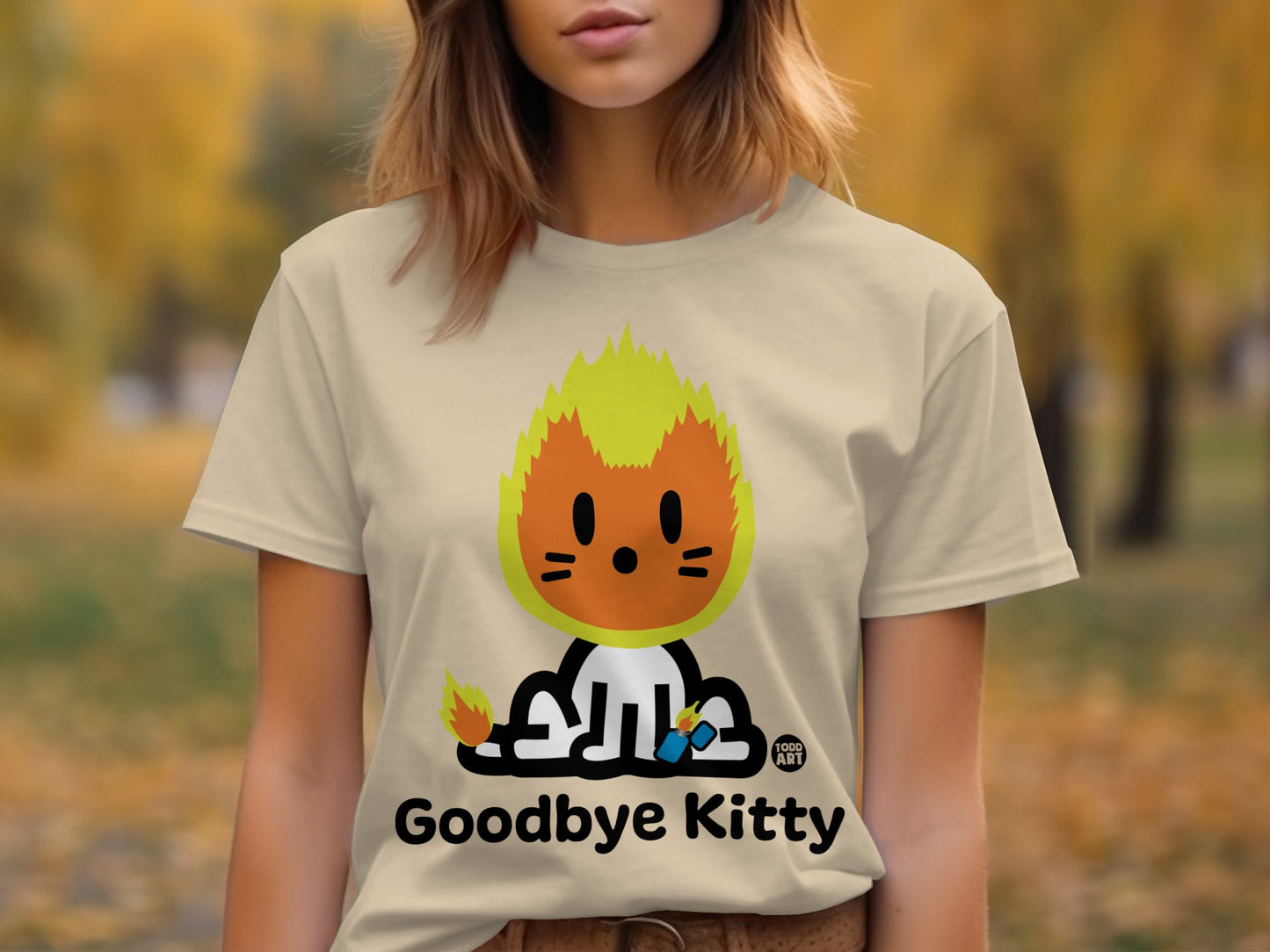 Goodbye Kitty Cartoon Character Graphic Tee