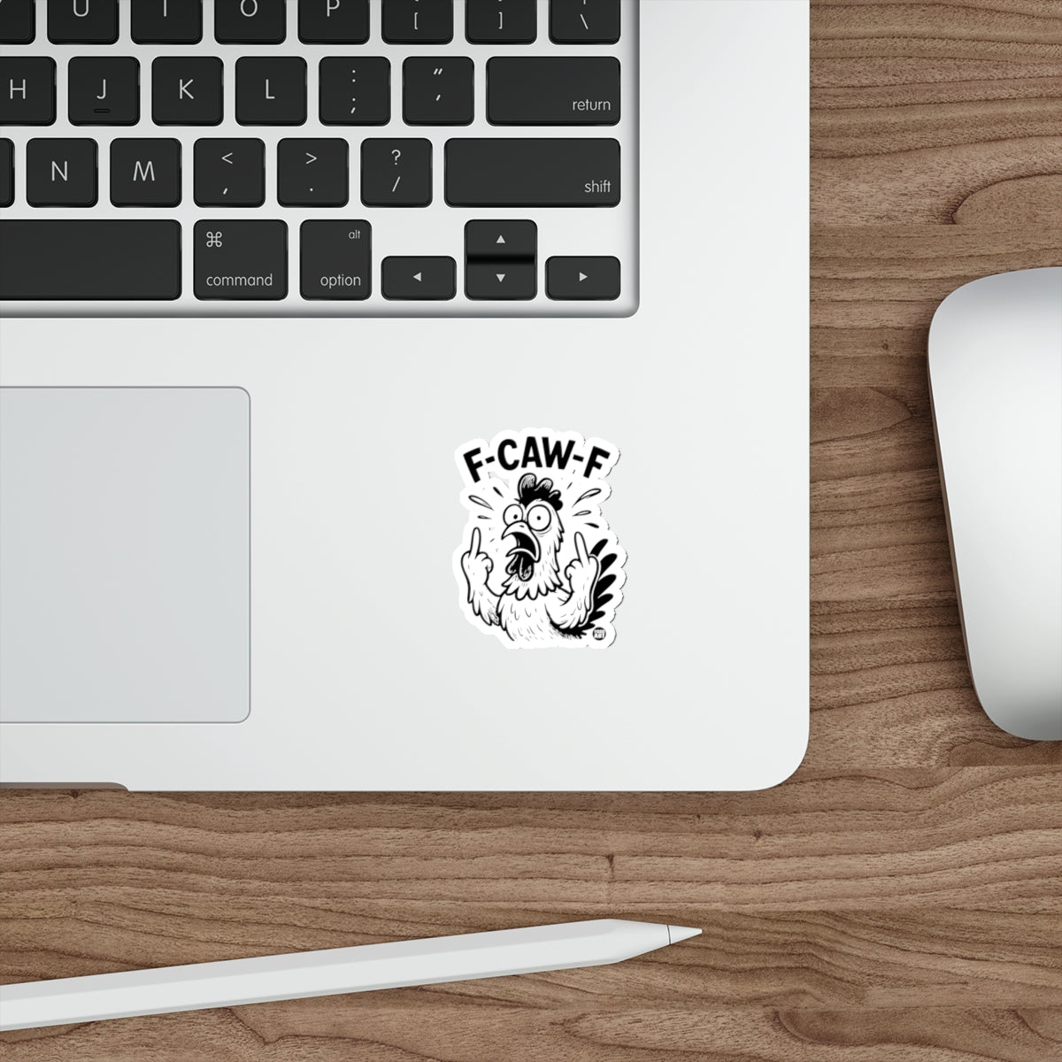 F-CAW-F Funny Chicken Middle Fingers Sticker 
