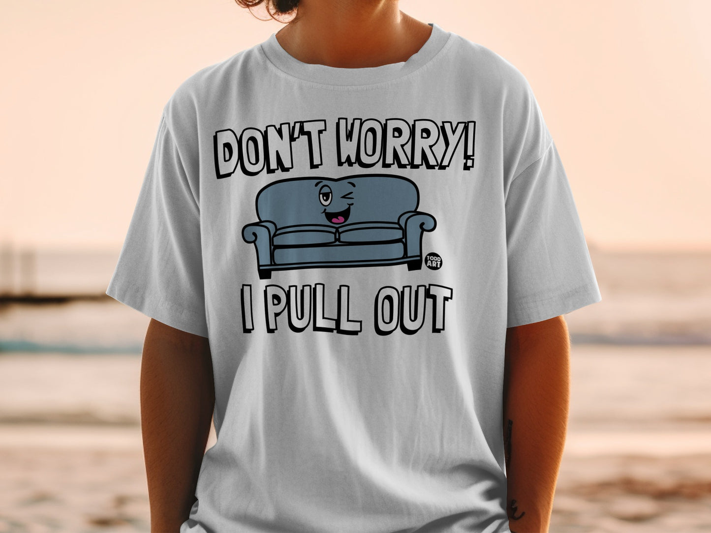 Funny DON'T WORRY I PULL OUT Sofa Winky Face Cartoon product type