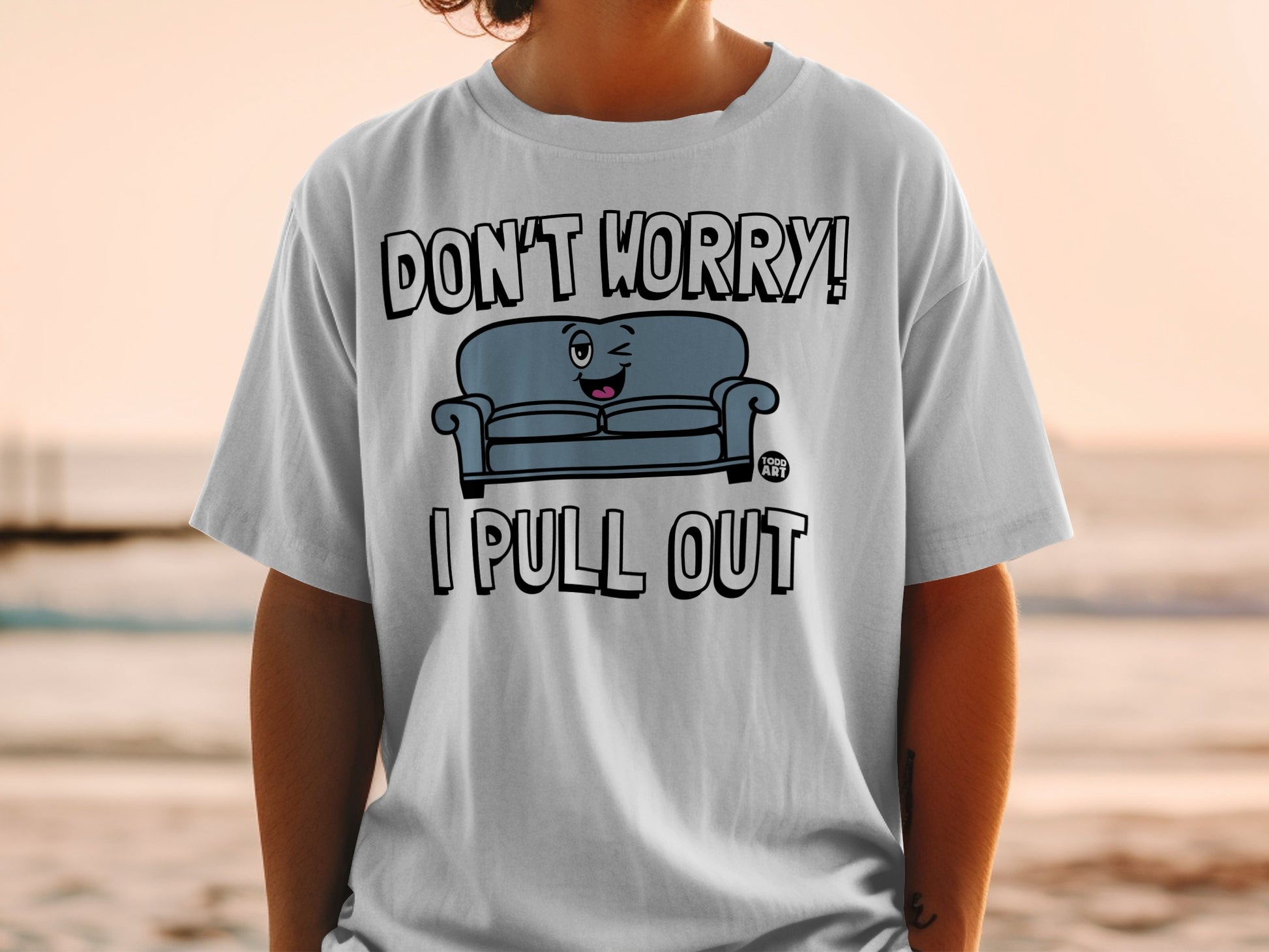 Funny DON'T WORRY I PULL OUT Sofa Winky Face Cartoon product type
