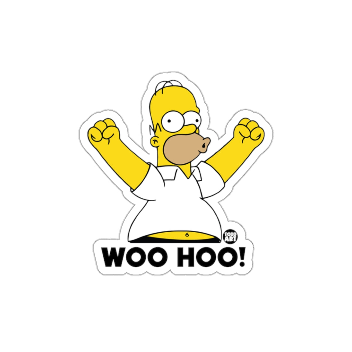 Woo Hoo! Homer Celebratory Pose Graphic Art sticker