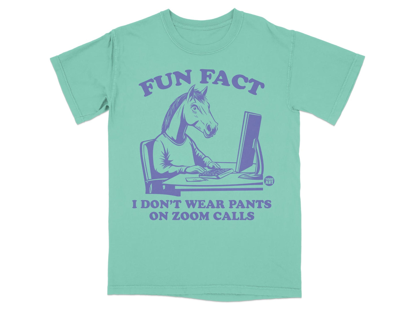 Fun Fact Horse On Zoom Calls Humorous T-Shirt