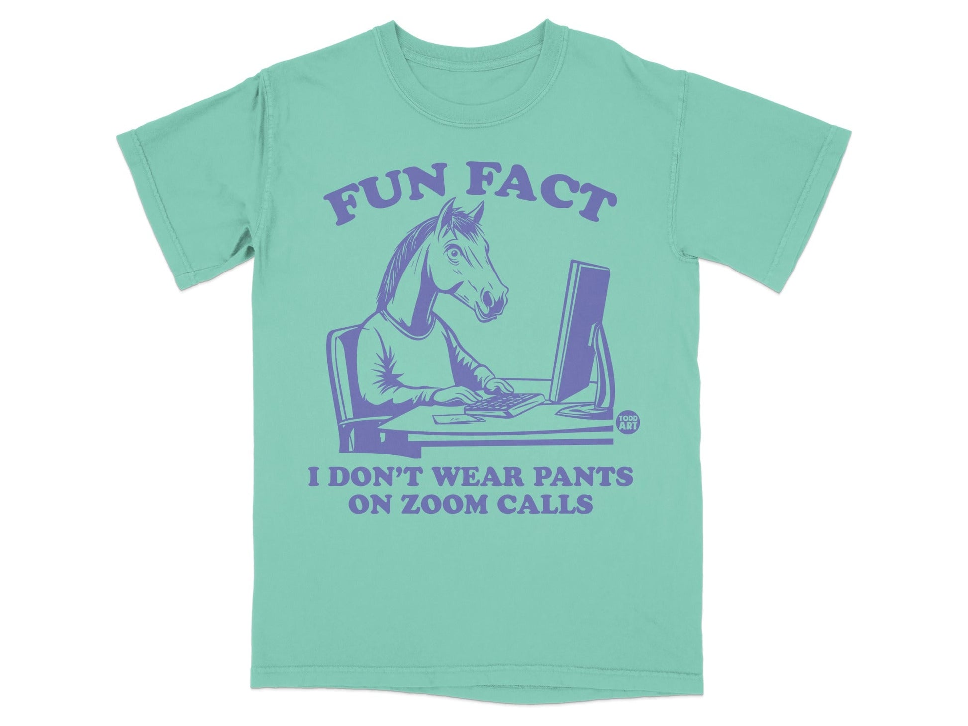 Fun Fact Horse On Zoom Calls Humorous T-Shirt