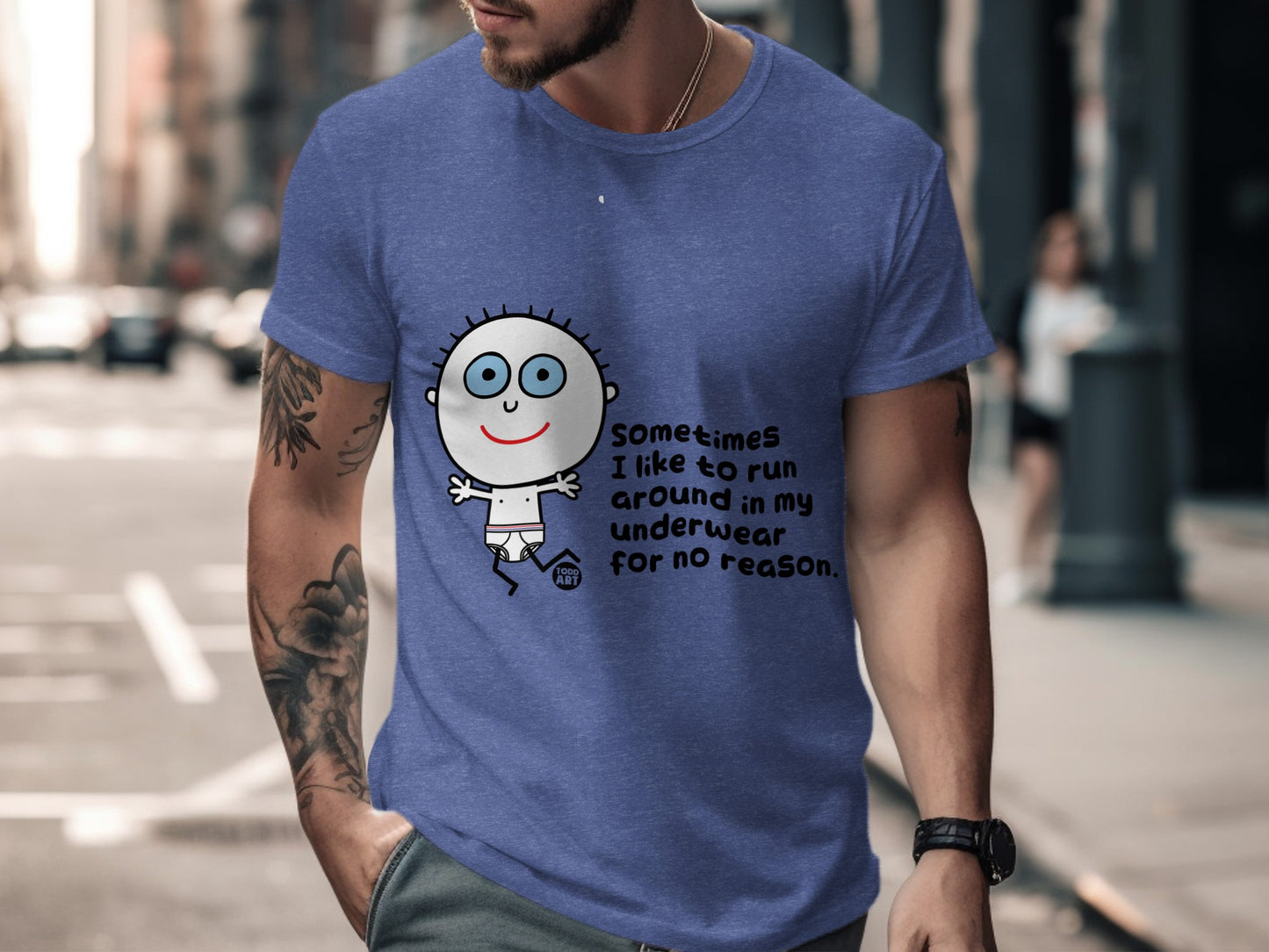 Sometimes I Like To Run Around Funny Graphic T-Shirt