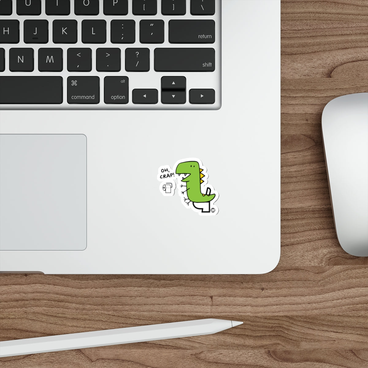 Dinosaur Saying Oh Crap Sticker for Laptops and More