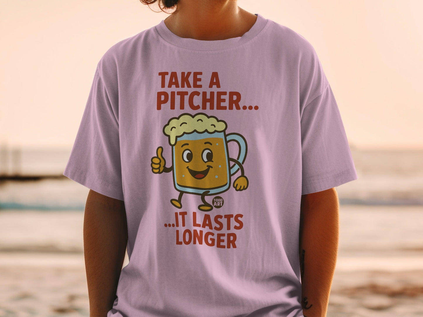 Take A Pitcher It Lasts Longer Funny Graphic T-shirt