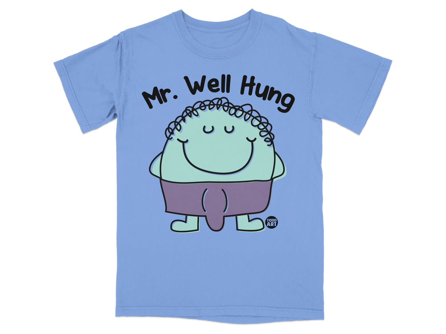 Mr. Well Hung Funny Cartoon Character T-Shirt
