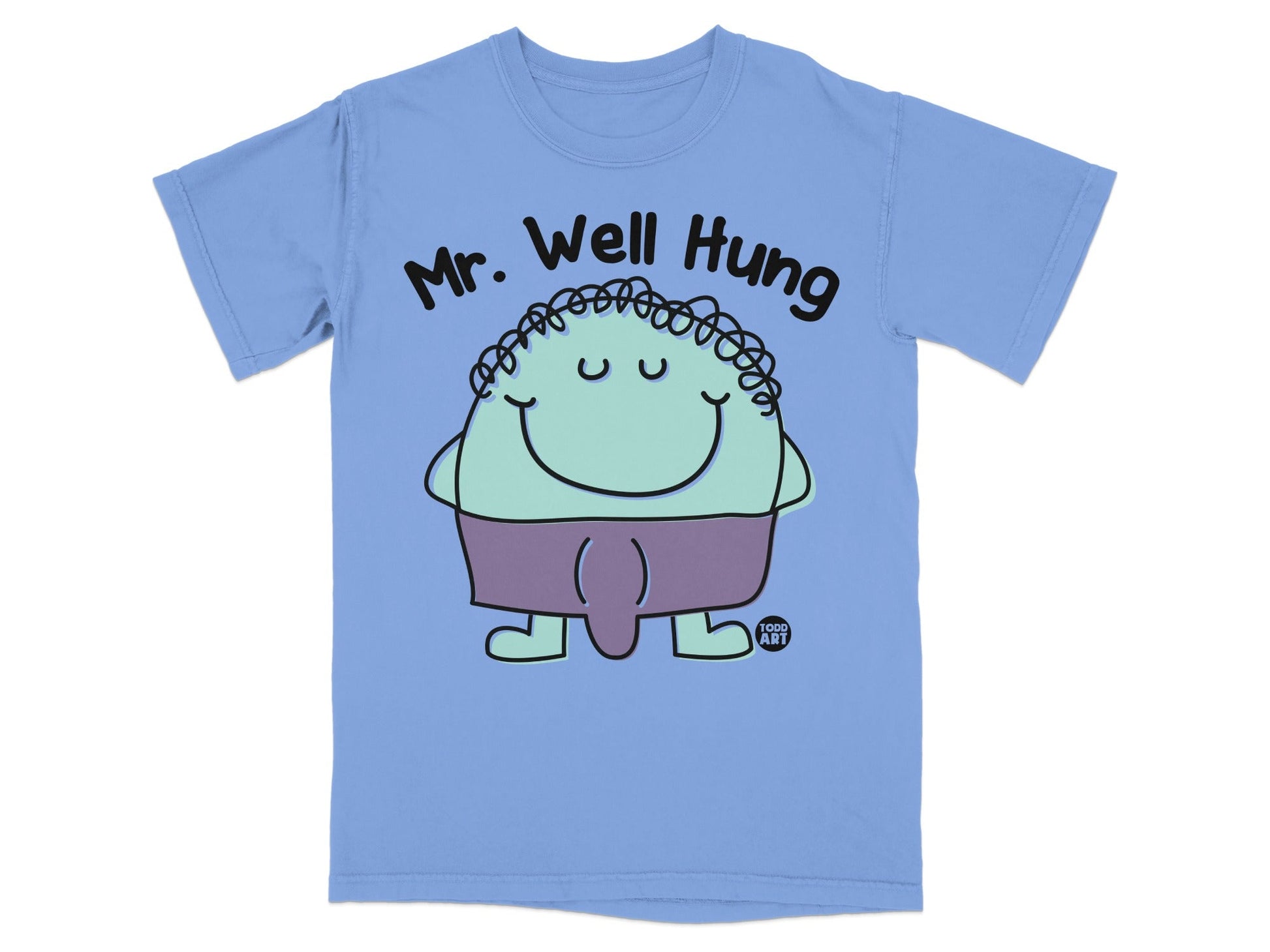Mr. Well Hung Funny Cartoon Character T-Shirt