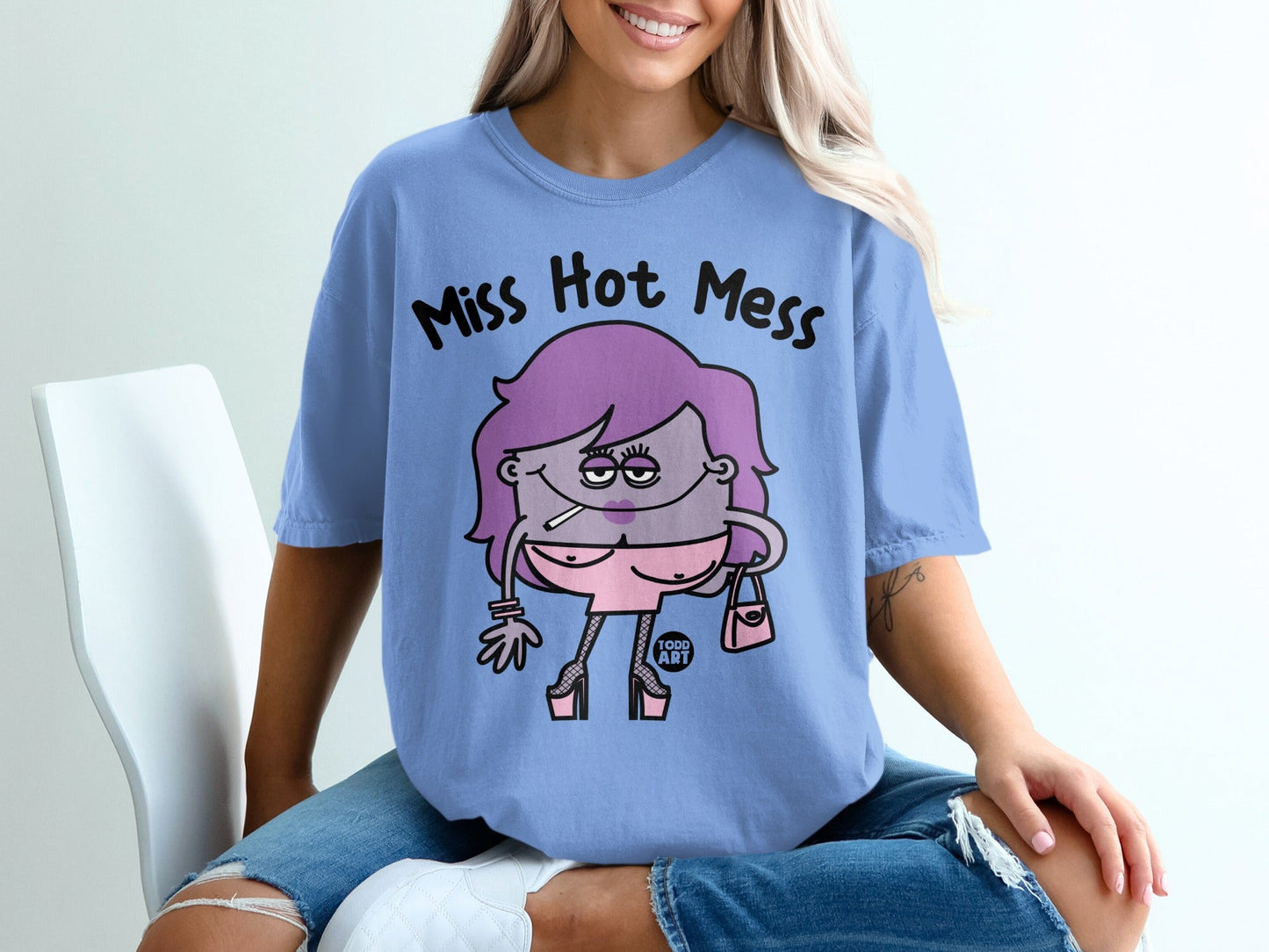Miss Hot Mess Todd Art Character Women T-Shirt