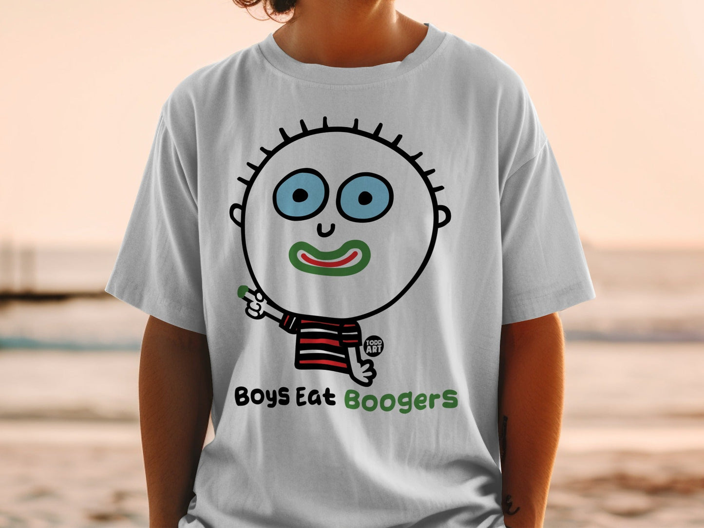 Boys Eat Boogers Funny Cartoon Character Shirt