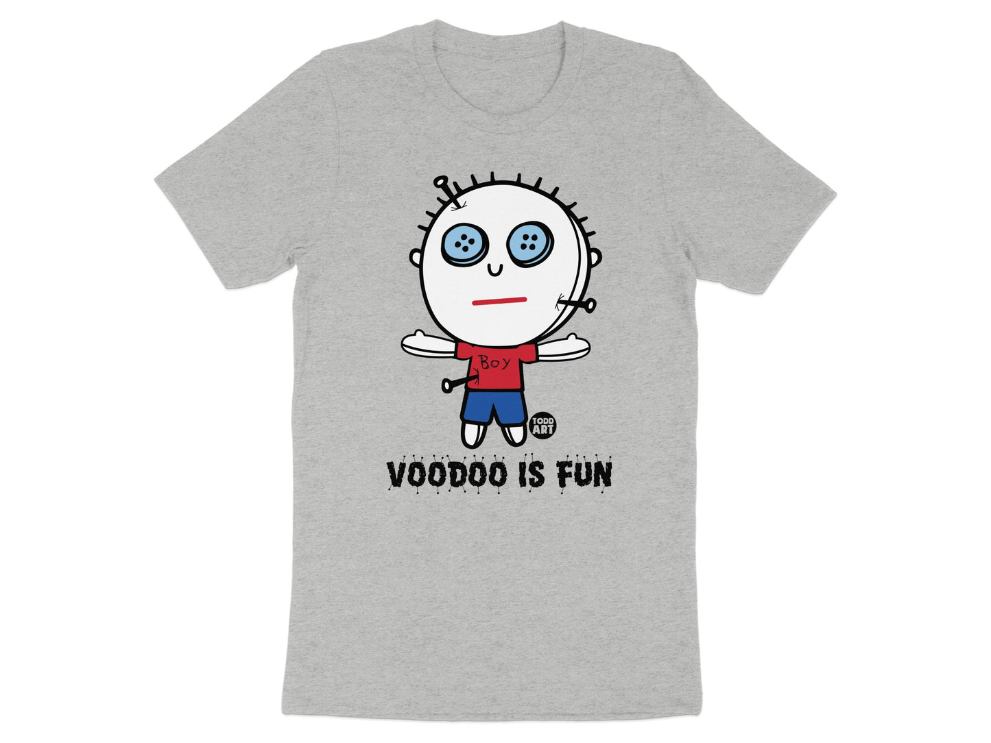 Voodoo Is Fun Graphic Tee With Cartoon Character Art