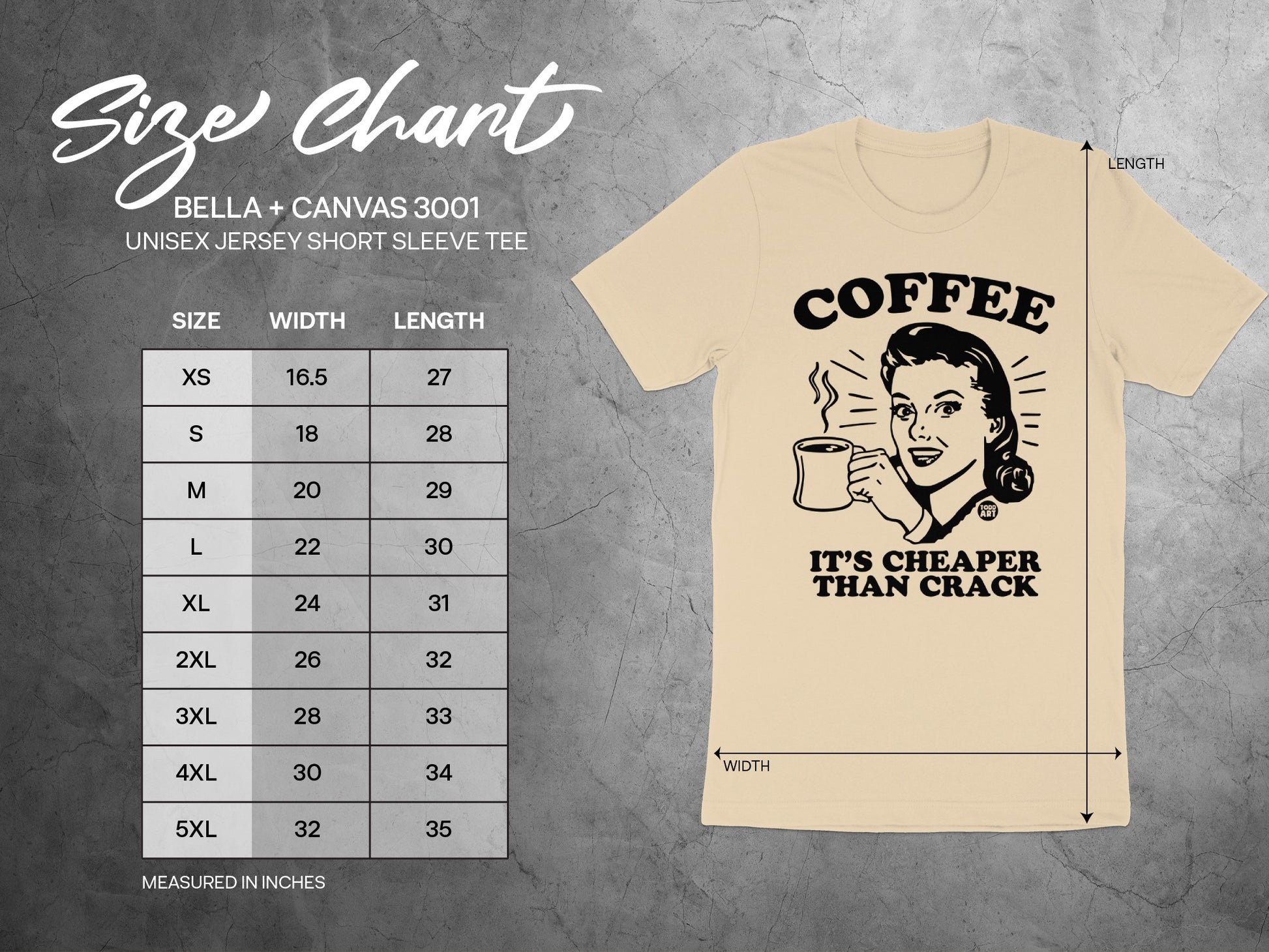Coffee It's Cheaper Than Crack Bella + Canvas Tee