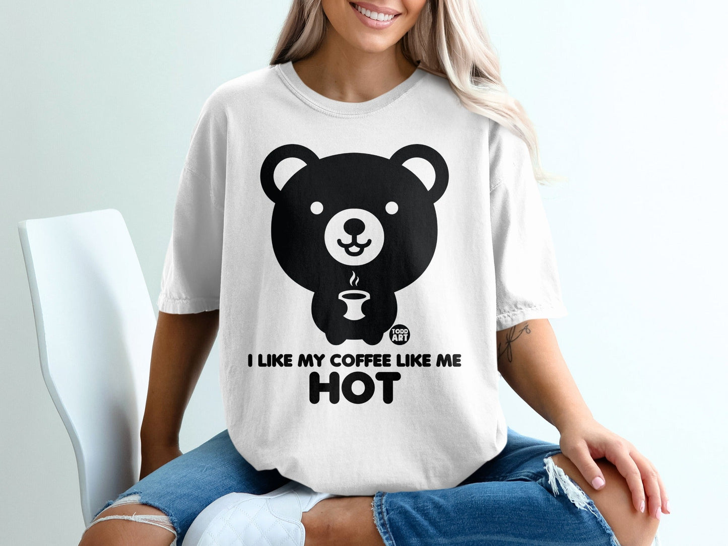 I Like My Coffee Like Me Hot Bear Graphic T-shirt